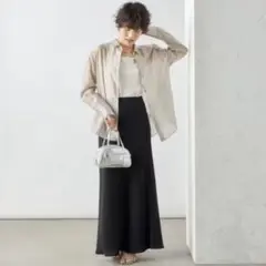 NOLLEY’S ノーリーズ　シアーローン2WAYシャツ グレーベージュ