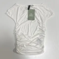 【新品タグ付き】H&M★ノースリーブ Tシャツ 脇ギャザー入り