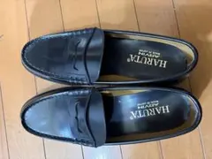 ハルタ ARVIN フェイクレザー コインローファー ブラック