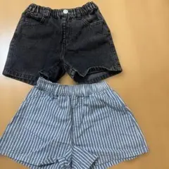 ショートパンツ デニム ストライプ2枚セット 130
