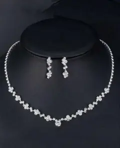 ブライダルアクセサリー ネックレス＆イヤリングセット