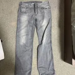 バックラッシュ ディアスキンパッチ コットン スリム ストレート パンツ グレー バックラッシュ ディアスキンパッチ コットン スリム ストレート