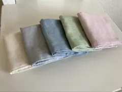 【送料無料】ハンドメイド　ガーゼハンカチ　16×16 無地　くすみカラー　5枚