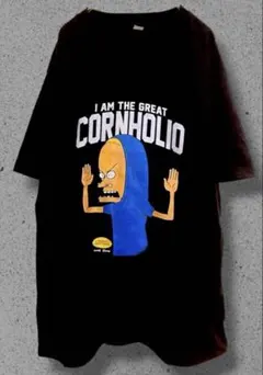 【激レア】ビーバスアンドバットヘッド　コーンホリオ　Tシャツ　XL ブラック