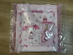 マイメロクロミ1番くじ　フリル付きトート　ビーズチャームマイメロディセット