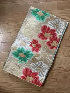 袋帯 花柄　セミアンティーク