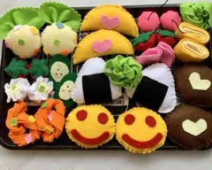 フェルトおままごと★もぐもぐランチ食べものキッチンごっこ遊び誕生日お祝い食育弁当のサムネイル