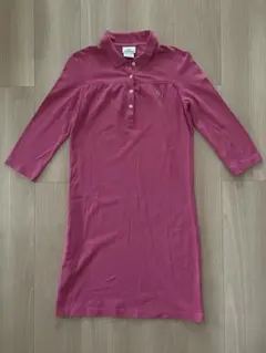 LACOSTE ポロワンピース ピンク 七分袖