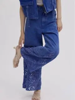AMERI LACE DOCKING FADE DENIM PANTS - メルカリ