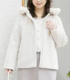 新品タグ付き♡リジェイ♡ファーフードビットダッフルコート　ベージュ 新品タグ付き♡リジェイ♡ファーフードビットダッフルコート ベージュ