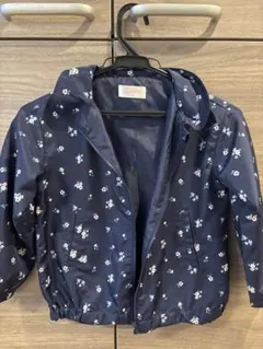 キッズ ウィンドブレーカー 120 花柄 ネイビー