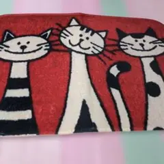 ③【新品未使用品】可愛い猫柄マット 玄関マット　バスマット