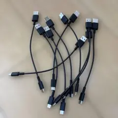 USB充電ケーブルセット 黒　10本