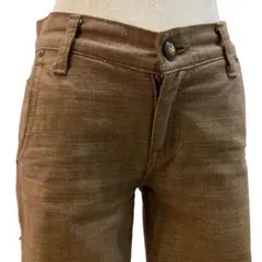 【ジョンブル】カジュアルパンツ 変形ポケット 綿 ブラウン ボトムス XSサイズ