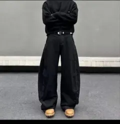 バギーデニム 激太 menes jaded london bigboy似 黒 M