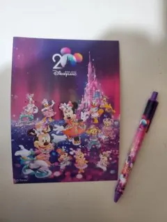 香港ディズニーランド20周年記念ポストカード&ボールペンセット