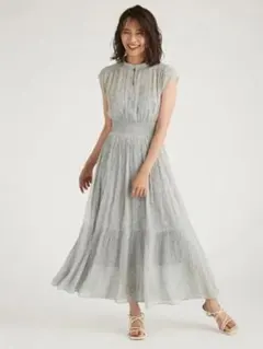 【FRAY I.D】ラインアート割線シフォンワンピース