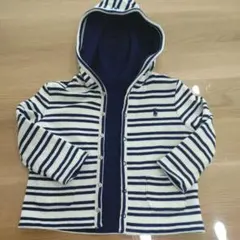 ベビー　リバーシブルパーカー　ネイビー　ボーダー　ラルフローレン