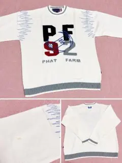 PHAT FARM ニット セーター ホワイトのサムネイル
