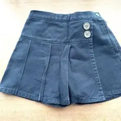 【COMME CA ISM 黒 プリーツショートパンツ　スカンツ　110】