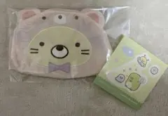 すみっコぐらし ふわふわフェイスポーチ・シールのオマケ付