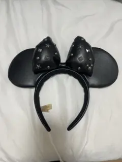 ミッキー耳カチューシャ 黒 スタッズ付き