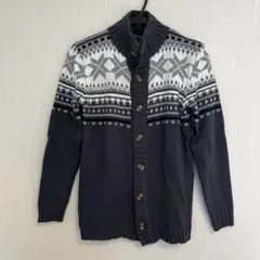 メンズ ニット カーディガン　グレー（XL）