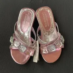 新品　ヒール サンダル　ストーン付き女の子　16㎝