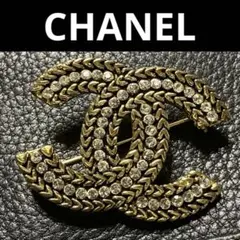 CHANEL シャネル ヴィンテージ ココマーク クリア ストーン ゴールド
