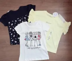 Tシャツ 3枚セット　イラスト・フリル付き110サイズ