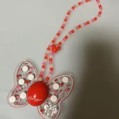 ミニーマウス 蝶々型ネックレス