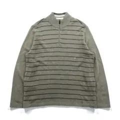 Eddie Bauer ハーフジップ ニット セーター L ブラウン ウール