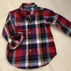 Ralph Lauren 長袖シャツ 4/4T レッド系チェック110