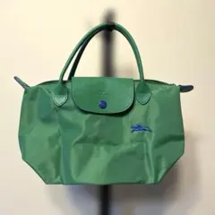 Longchamp ルプリアージュ クラブ トップハンドルS グリーン×ブルー