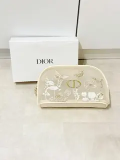 新品　折りたたまずに発送◆DIOR 刺繍　メッシュポーチ ノベルティ　箱付き