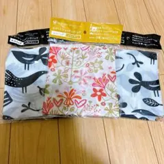 KLIPPAN エコバッグ　スマートショッピングバッグ　３つ　小花柄　小 鳥柄