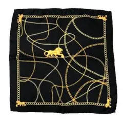 CHANEL シルクスカーフ 黒 ノベルティ 非売品 aq12940のサムネイル
