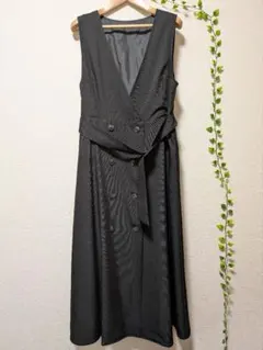 ESPRITMUR エスプリミュール ノースリーブ黒ロングワンピース