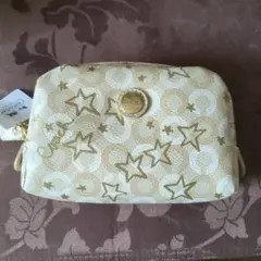 COACH 星柄 レザーポーチ