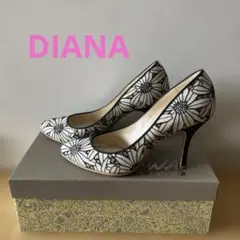 DIANA 花柄刺繍 ハイヒール