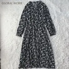 GLOBAL WORK 2WAY 花柄 ロング ワンピース 長袖