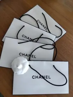 CHANEL ショップ袋 4枚セット ホワイトフラワー付き