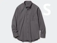 ［UNIQLO］エクストラファインコットンブロードチェックシャツBROWN/S
