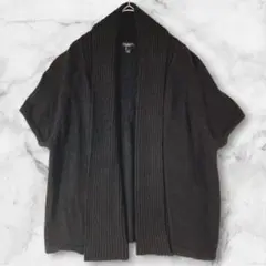 TALBOTS ショールカラー ニットカーディガン 黒 L 体型カバーのサムネイル