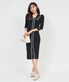 ROYAL PARTY ブラックニットワンピース Fサイズ