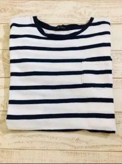 ナノユニバース メンズボーダーシャツ サイズL