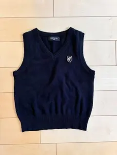 COMME CA ISM ネイビー Vネックベスト 110 コムサ