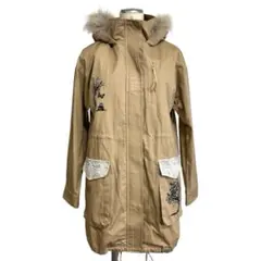 【タグ付】スカラー ScoLar モッズコートベージュ レース　刺繍　M