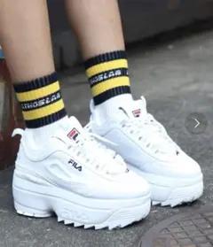 【FILA】ディスラプターⅡ ウェッジ 厚底スニーカー 23.5cm