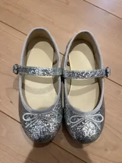 シルバー グリッター バレエシューズ 18センチ